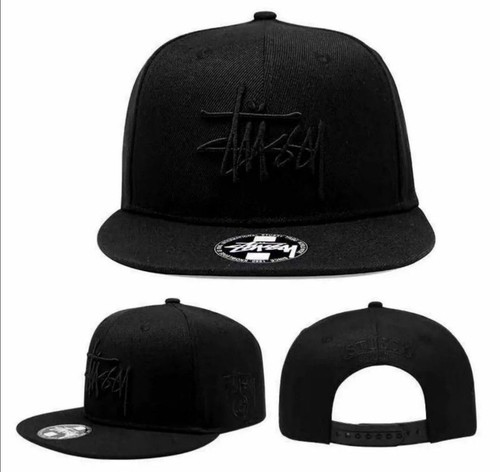Stussy snapback cap hat black - hat,