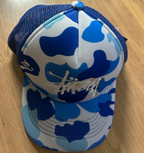 Stussy blue white camo - blue/white, trucker