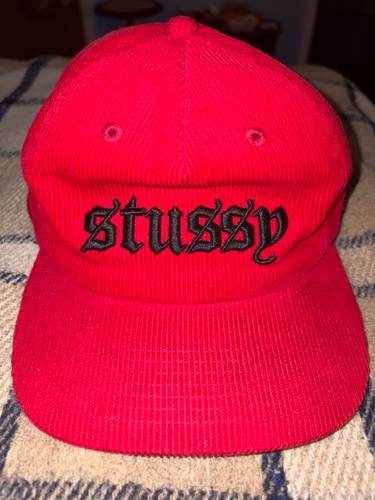 Stussy cap red corduroy - red,