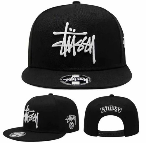 Stussy snapback cap hat black - hat,