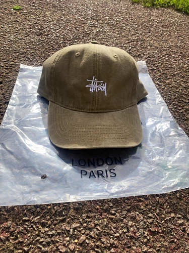New stussy khaki logo cotton - khaki,