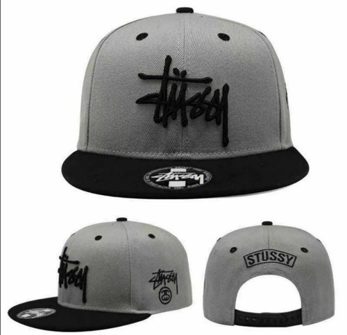 Stussy snapback cap hat gray - stussy,
